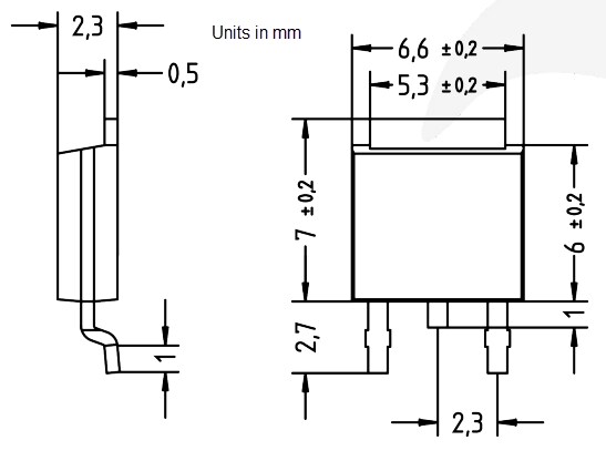 Mechanical Drawing - Diotec Semiconductor 2SC2983 NPN Power Bipolar Junction Transistor